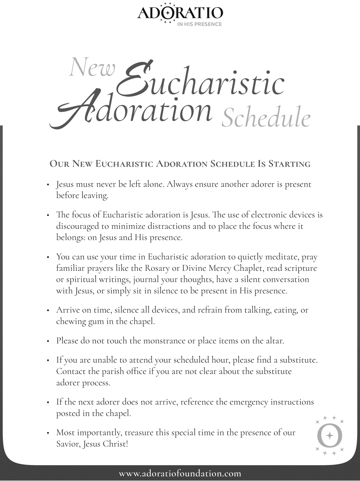 New Schedule 1