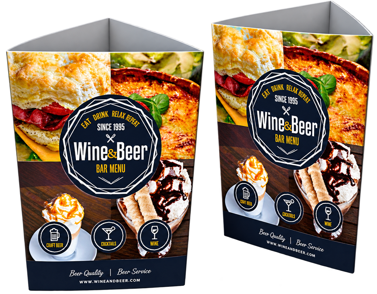 TABLE TENT CARD THREE SIDED COLUMN