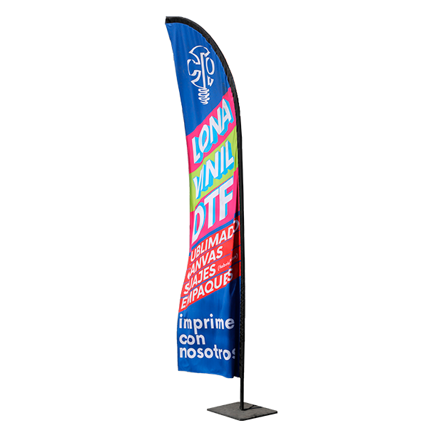 banner bandera tipo vela ondeando