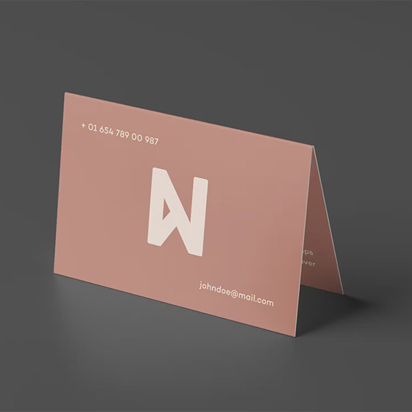 Folded business cards for events