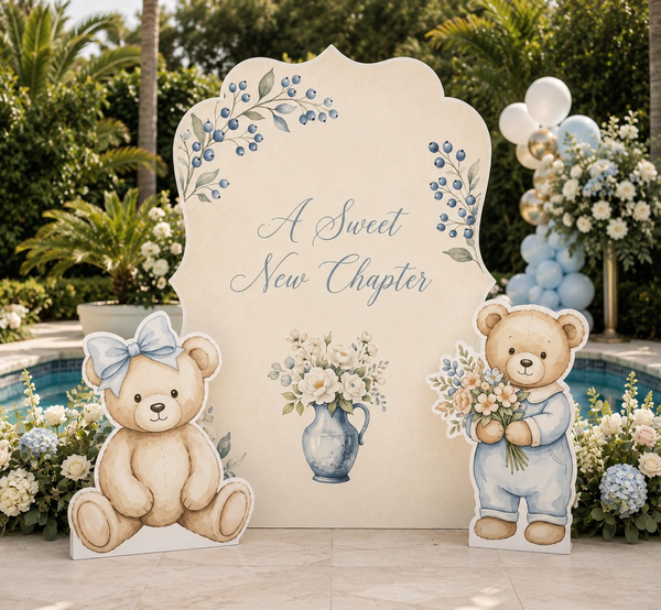 A Sweet New Chapter Baby Shower Backdrop Set