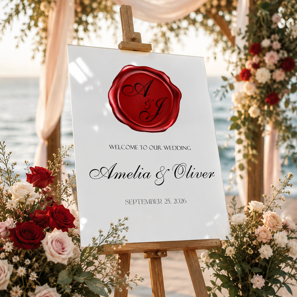Wax Seal Monogram Wedding Sign