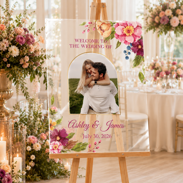 Garden Floral Wedding Sign