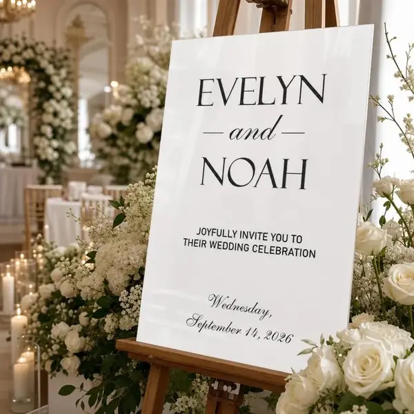 Classic Traditional Wedding Sign