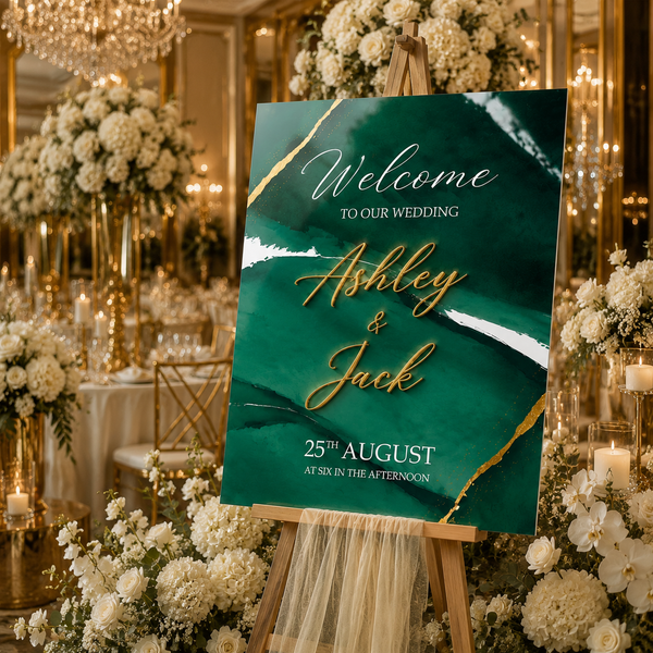 Emerald Green Wedding Welcome Sign