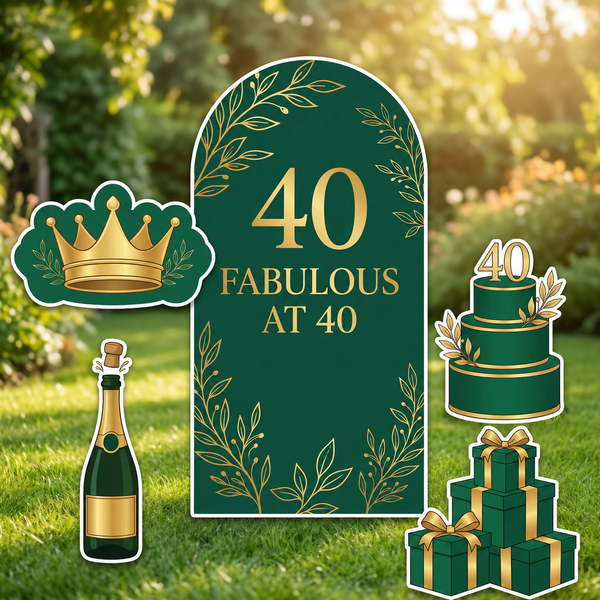 Fabulous at 40 Birthday Backdrop Set