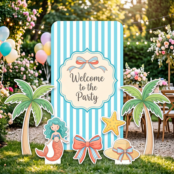 Welcome to the Party Beach Backdrop Set