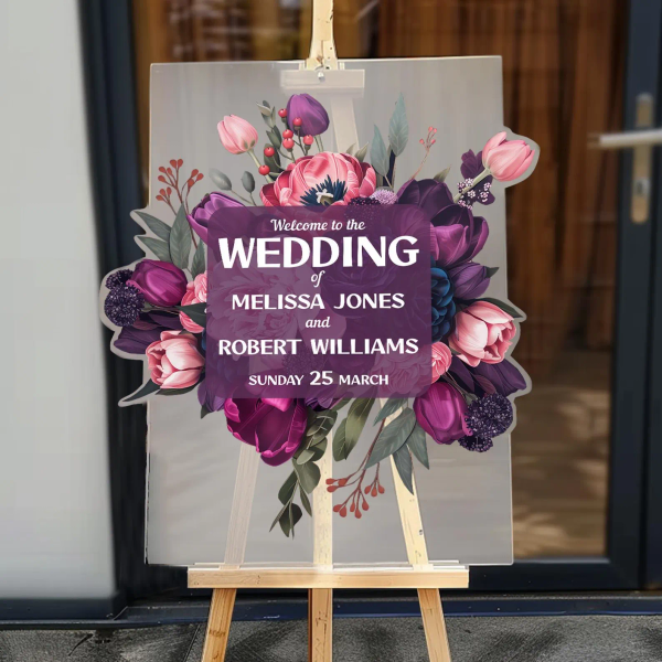 Floral Wedding Sign