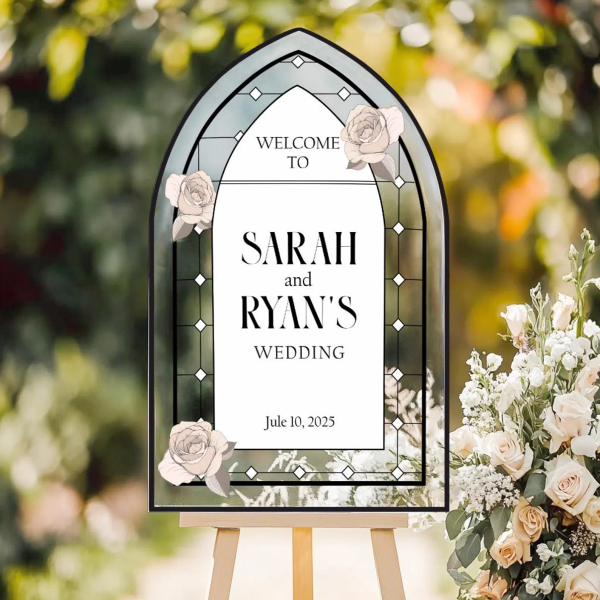 Stained Glass Wedding Sign