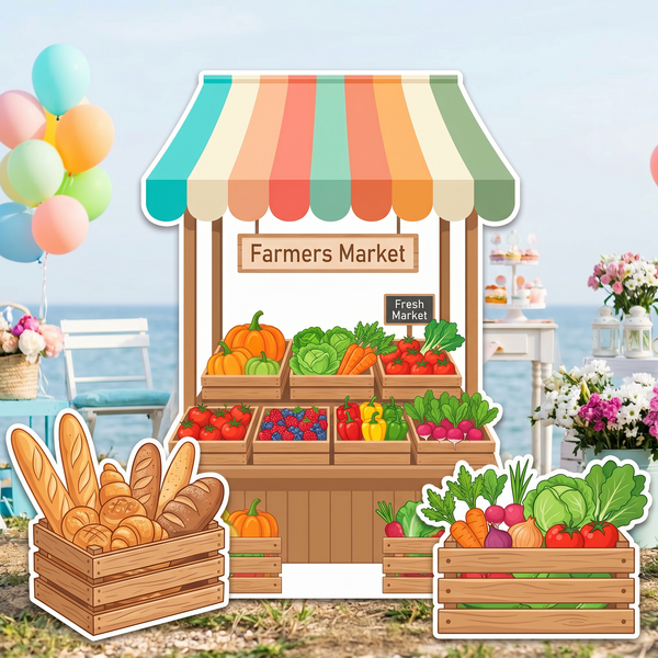 Farmers Market Backdrop Set