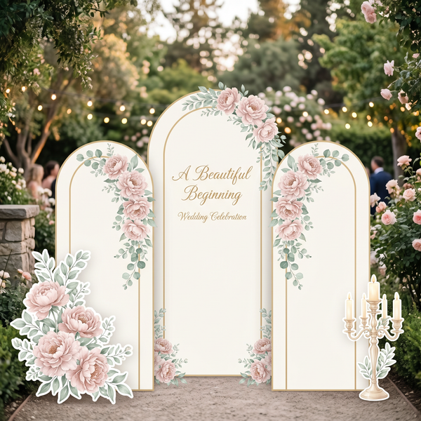 Blush Peony Wedding Backdrop Set