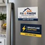 Sample magnetic business cards — handyman and electrician