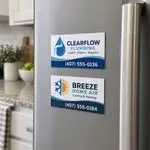 Sample magnetic business cards — plumbing and HVAC