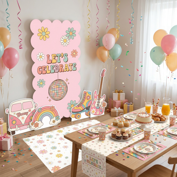 Groovy Let's Celebrate Backdrop Set 4