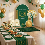 Legendary Eighty 80th Birthday Backdrop Set 5