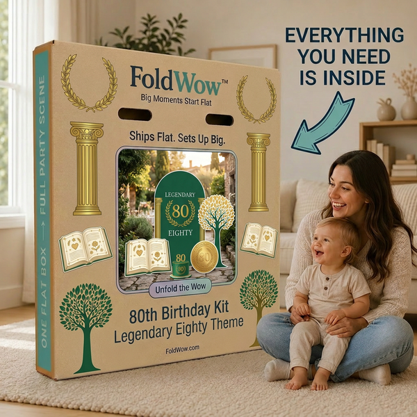 Legendary Eighty 80th Birthday Backdrop Set 10