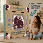 Personalized Burgundy Floral 40th Birthday Backdrop Set 7
