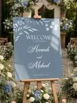 Dusty Blue Wedding Welcome Sign 4
