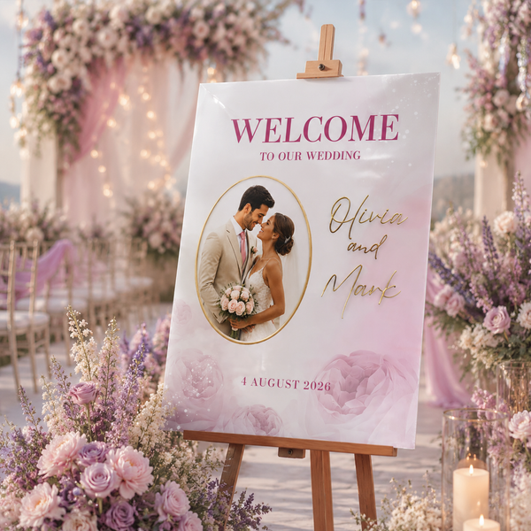 Blush Pink Wedding Welcome Sign 4