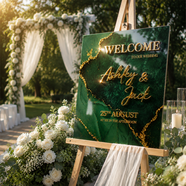 Emerald Green Wedding Welcome Sign 3