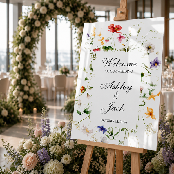 Wildflower Wedding Welcome Sign 1