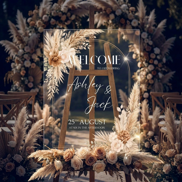 Pampas Boho Wedding Sign 5