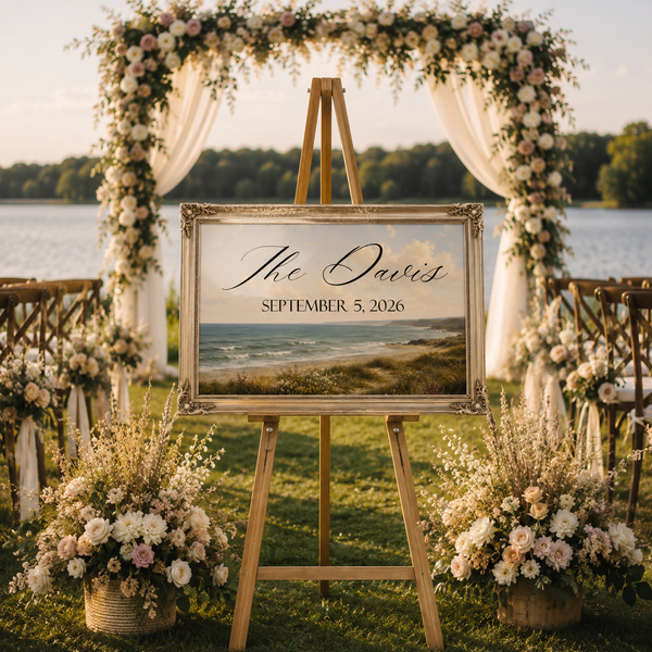 Vintage Gold Frame Wedding Sign 1