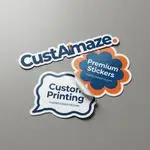 custom die-cut logo stickers for branding, premium vinyl business stickers, waterproof logo decals USA printing