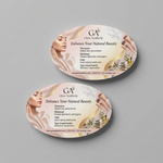 oval flyers printed marketing materials on table