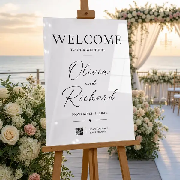 QR Code Wedding Welcome Sign 1