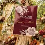 Burgundy Wedding Welcome Sign 4
