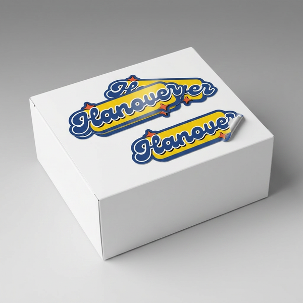Custom logo sticker on product box – branded packaging label printing