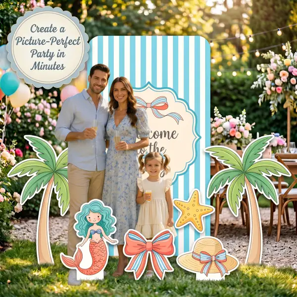 Welcome to the Party Beach Backdrop Set 7