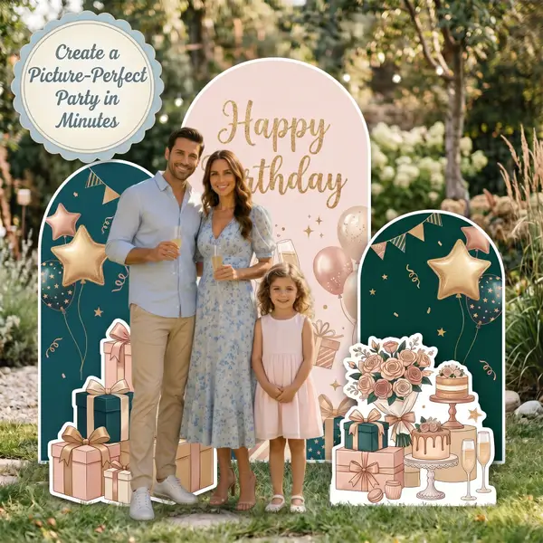 Happy Birthday Elegant Backdrop Set 7
