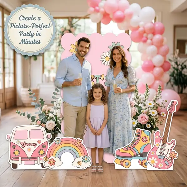 Groovy Let's Celebrate Backdrop Set 7