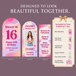 Personalized Sweet 16 Backdrop Set with Photo 2