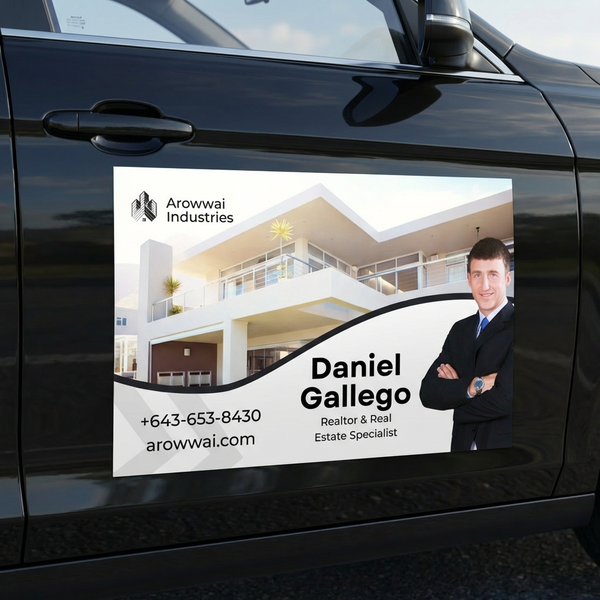 Custom Real Estate Car Magnet Design Example