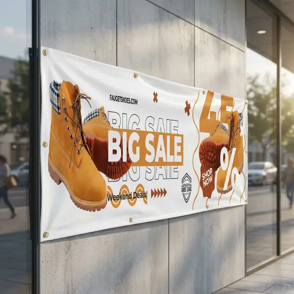 Custom outdoor vinyl banner – Big Sale promotional banner for storefront