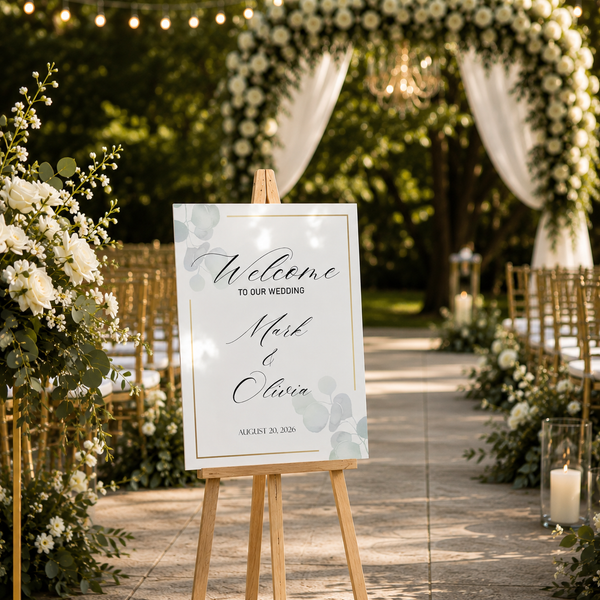 Sage Green Wedding Welcome Sign 2
