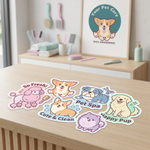 cute custom stickers for kids, die-cut vinyl cartoon stickers, decorative decals for notebooks and room decor USA