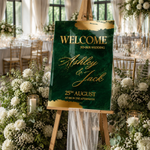 Emerald Green Wedding Welcome Sign 2
