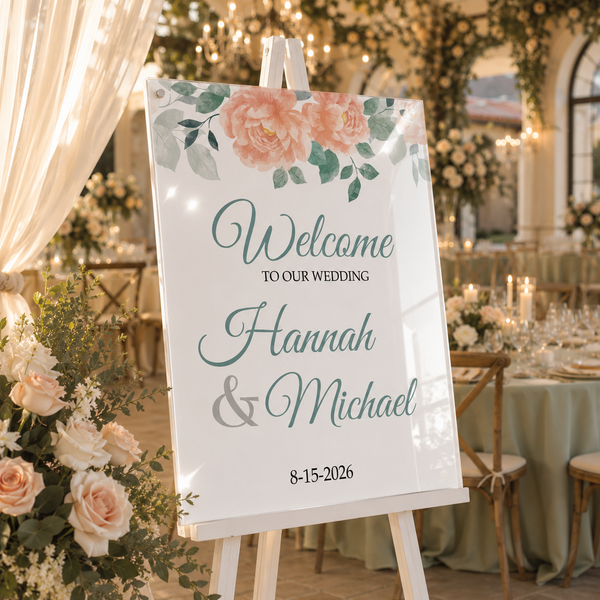 Watercolor Floral Wedding Sign 4