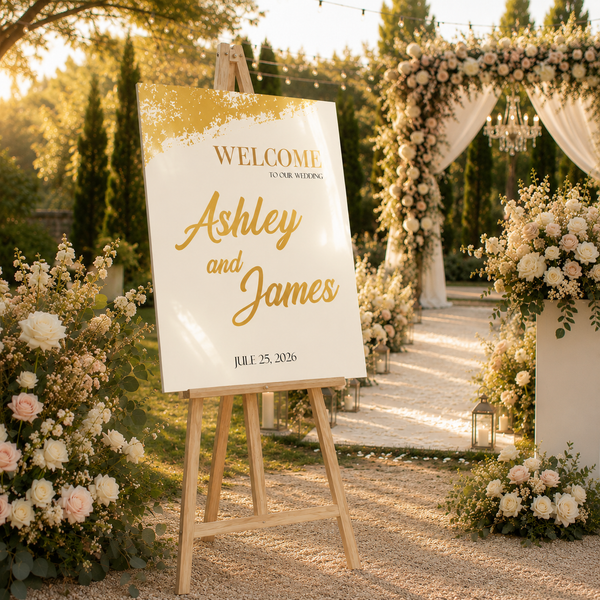 Gold Foil Elegant Wedding Sign 3