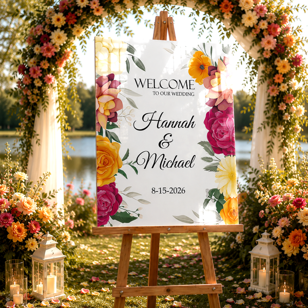 Garden Floral Wedding Sign 1