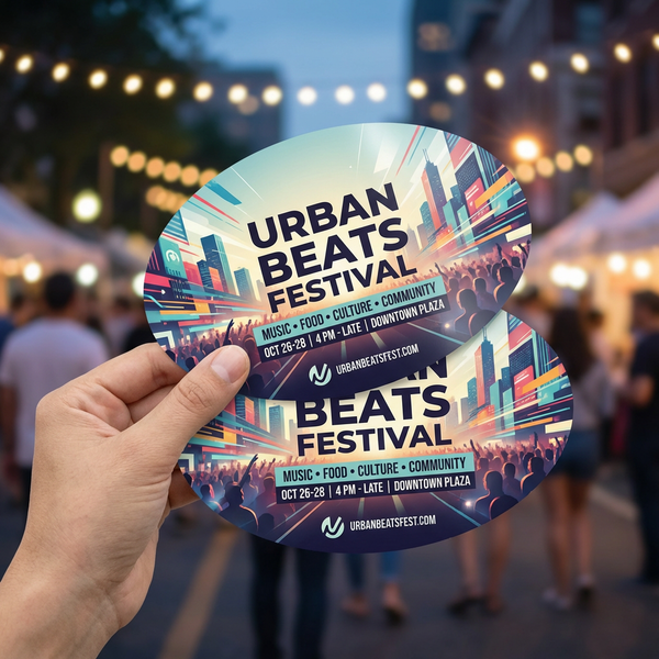 oval flyers business promotional print design