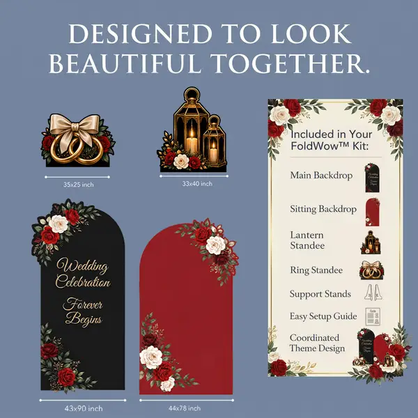 Forever Begins Wedding Backdrop Set 2