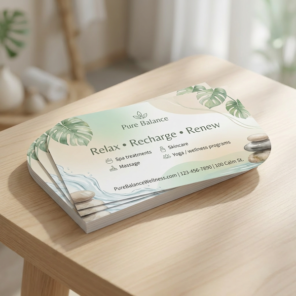 Custom leaf shaped flyers with natural design for eco business marketing