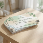Custom leaf shaped flyers with natural design for eco business marketing