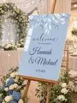 Dusty Blue Wedding Welcome Sign 1