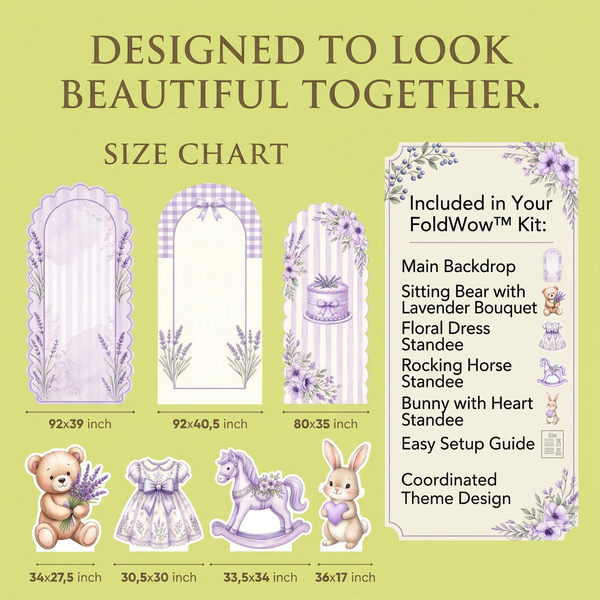 Lavender Dreams backdrop set styled indoors